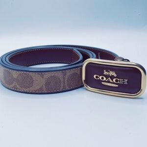 NWT COACH Logo Design Leather reversible Belt One Size